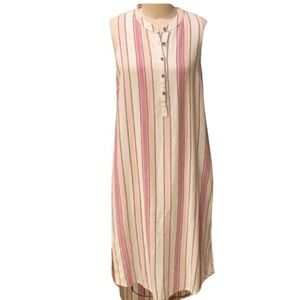 Splendid Linen Button Front Midi Dress NEW